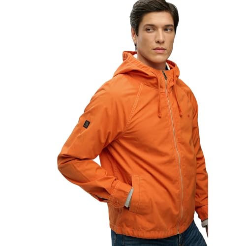 SUPERDRY Hooded Twill Jacket Abrigo, Washed Orange, M Unisex Adulto