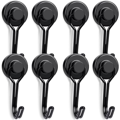 E BAVITE Swivel Swing Magnetic Hooks 40LBS Black Refrigerator Magnet Hook