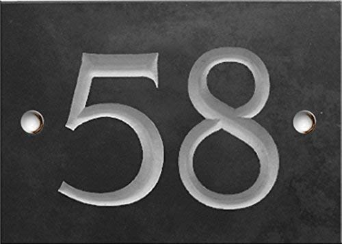 Engraved Slate House Number Sign - 1 to 99 (Select Your Number here) - Number 58 (Same Day Dispatch by 1st Class Post!!!)