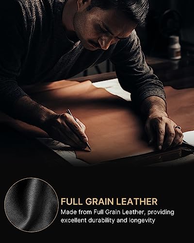 Image of typecase Mens Wallet Card Holder: Pop Up Aluminum Case, Full Grain Leather, RFID Blocking, Smart, Slim, Minimalist, Front Pocket - 9-14 Card Capacity | ID Window | Cash Slot (Burnished Black)