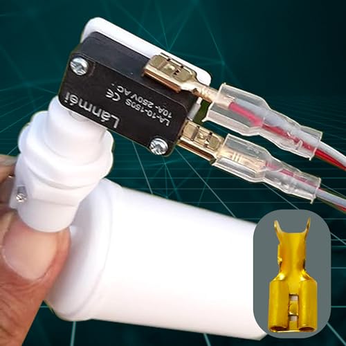 Image of Push lock type RR5 Thimble connector for 12volt battery for all professionals, household and DIY, Brass lug colour- white /yellow(pack of 100pcs)