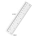 Unjoo Clear Plastic Ruler 6 Inch Straight Rulers, Shatterproof Ruler with Inches and Centimeters for School Classroom, Home, or Office (2pcs)