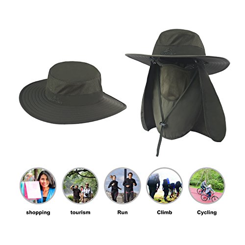 Image of KOOLSOLY Fishing Hat,Sun Cap with UPF 50+ Sun Protection and Neck Flap,for Man and Women