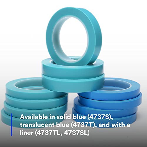 Image of Scotch 72246-case High Temperature Fine Line Tape, 4737T, 1 /4 inch x 36 yd. 5.4 mil, Translucent Blue (44)