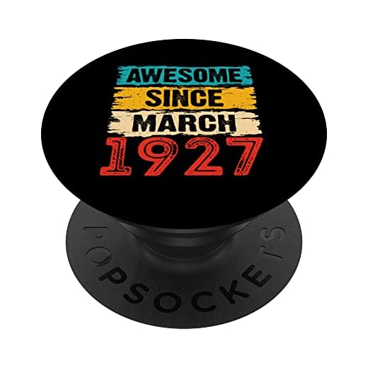 Regalos de 96 años impresionantes desde marzo de 1927 PopSockets PopGrip Intercambiable