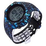 MALUGOGO Orologio da polso elettrico a LED, impermeabile, per studenti, uomini, donne, multifunzione, sportivo, con cinturino robusto