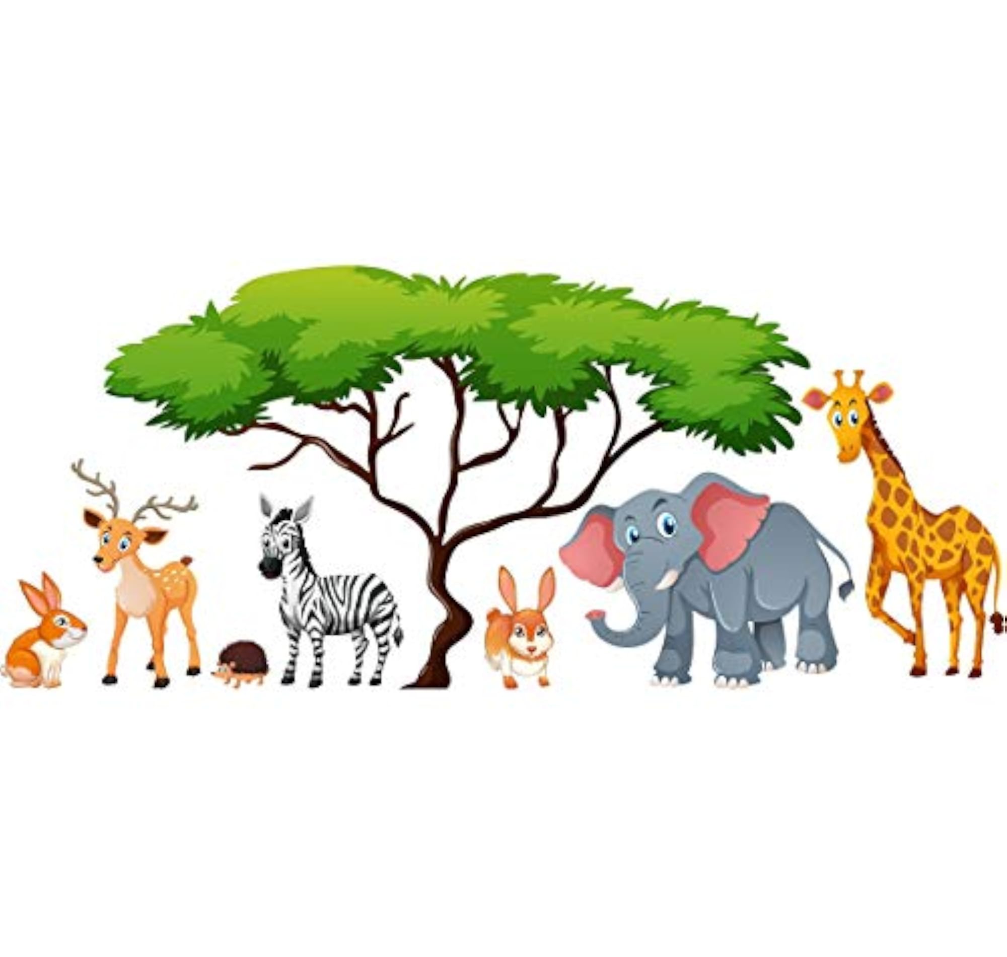 Jungle Animals Multi Extra Large PVC Vinyl Wallsticker
