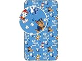 L-S Kids Boutique Paw Patrol Spannbettlaken, 90 x 200 cm, für Einzelbett, 100% Baumwolle