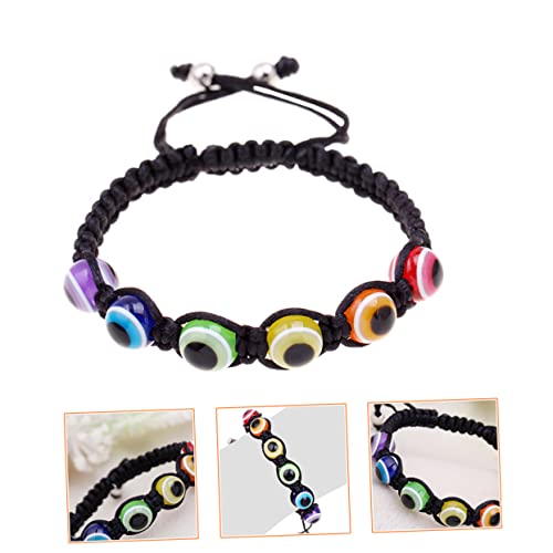 2Pcs Adjustable Rainbow Bead Woven Hand Ornament for Unisex Creative Wrist Decor Durable and Stylish Jewelry3