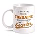 Produktbild Fashionalarm Tasse Therapie Segeln beidseitig bedruckt mit Spruch | Geschenk Idee zum Geburtstag für Segler Segelboot Wasser Sport Wind Surfen, Farbe:weiß