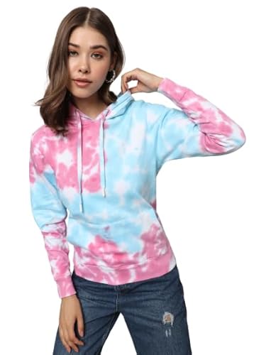 Full Sleeve Printed Women Multicolor Hooded Sweatshirt