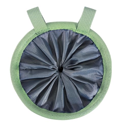 PETZL - Runder Chalkbag BANDI - mit zentralem Kordelzug und Kordelstopper, Jade Green, doppelter Bürstenhalter aus Textilgewebe