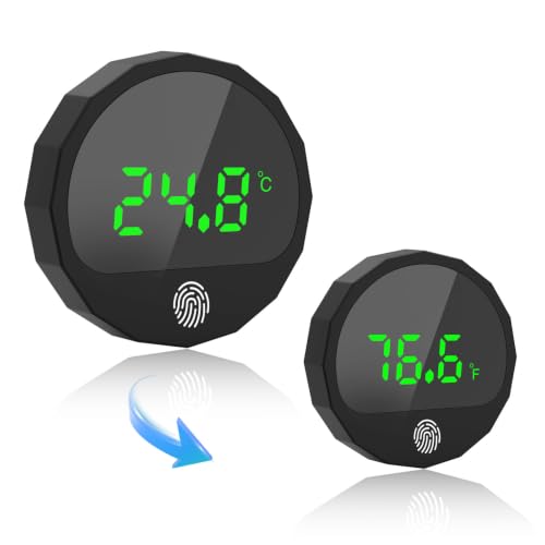 QZQ Fish Tank Thermometer LED Touch Screen Aquarium Thermometer Digital Wireless Precise Display 1/2F Energy-saving Adhesive Fish Tank Accessories