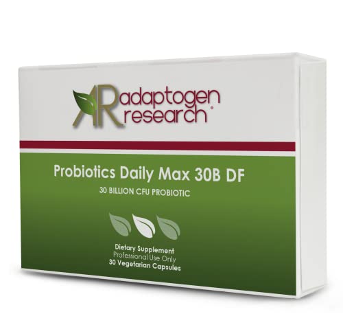 Probiotic Daily Max 30 Billion Df - 4 Strains Lactobacillus Acidophilus Bifidobacterium Longum Lactobacillus Plantarum Howaru® Bifido | No Refrigeration| 30 Acid-Resistant Vegetarian Drcaps• By Adaptogen Research Pharmaceutical Grade Supplements #TOP6