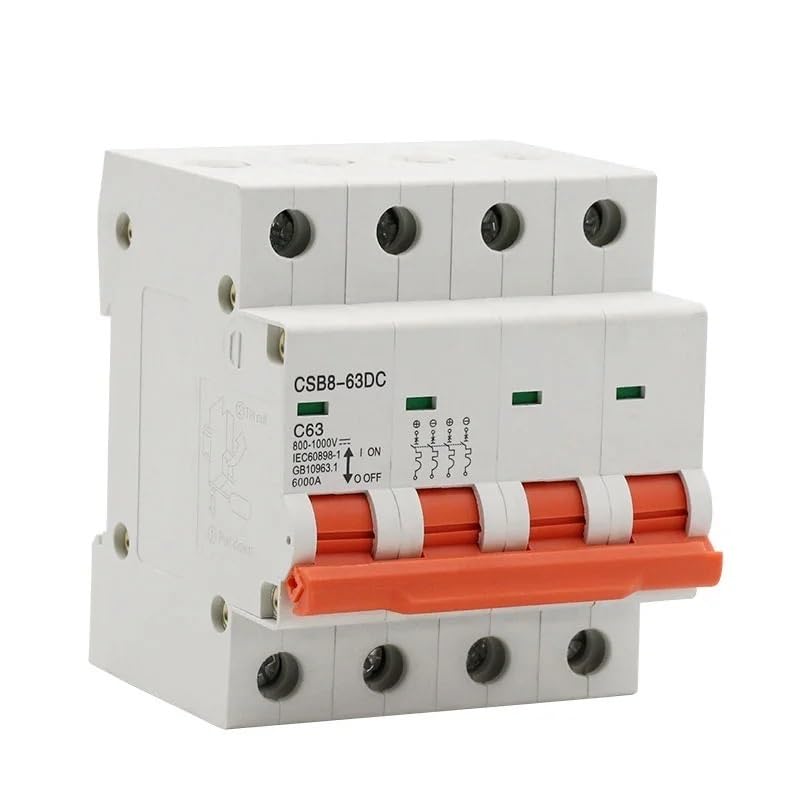 Interruttore Magnetotermico Interruttore Automatico Solare 1P 2P 3P 4P DC 250V-1000V 10 Fusibile 3/6/10/16/20/25/32/40/50/63/80/100/125A Interruttori Automatici(4,50A)
