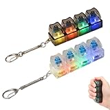 Fidget Toys , Stressabbau Spielzeug mit Beleuchtung, Tastatur Fidget Toy Set mit 2 Stück transparenten Klicker Schlüsselanhängern für Entspannung und Konzentration