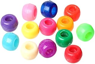 Rainbow Acrylic Pony Large Hole Beads 9mm x 6mm - Versatile for Jewellery Making & Crafts (Pack of 100+)
