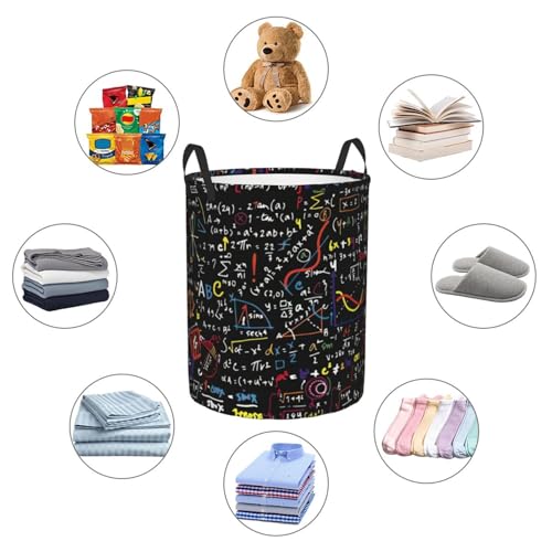 Panier à linge panier pour le rangement de couvertures haut à motif mathématique
