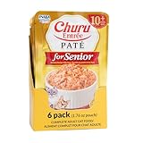 INABA Churu Entrée Pate for Senior Cats, Grain-Free, High Moisture, Prebiotic Wet Cat Food, 1.76oz. per Pouch, 6 Pouches, Chicken with Tuna Recipe