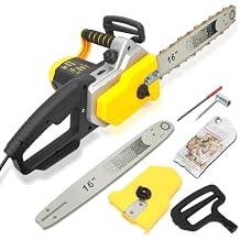 Worparsen Electric Chainsaw,Copper Motor Electric Chainsaw Thickened Barrier Automatic Oil Sprayer 2200W High Power Electric Corded Chain Saw for Wood Cutting Tree Trimming Electric Chainsaw