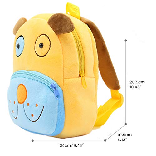 Ladyzone Toddler Backpack Zoo Animals Backpacks Cute Plush Bag Cartoon 10" Preschool Book Bag For 2+ Years Girls Boys (Dog) #TOP1