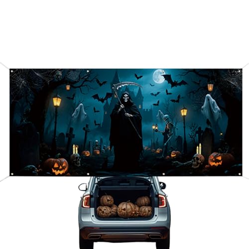 Cubierta de puerta de garaje de Halloween para fiestas en jardín 2