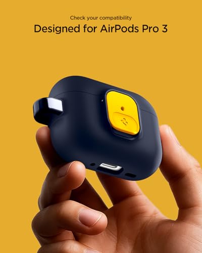 Image of Spigen for AirPods Pro 3 Case, Carabiner Included, Sleek Design, Light & Compact Cover, (Nano Pop) - Blueberry Navy