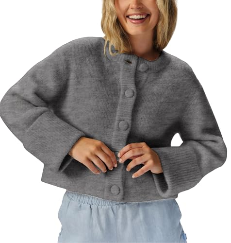 Women's Cardigans Chunky Button Sweaters Casual High-Folded Sleeve Knit Jacket Cozy Fashion Clothing 2025