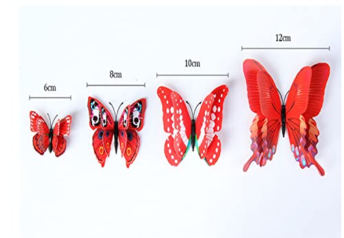 Image of JAAMSO ROYALS Multi 3D Magnet Butterfly Stickers - Decoration Items, Butterflies for Wall (Set of 12)-Self-Adhesive