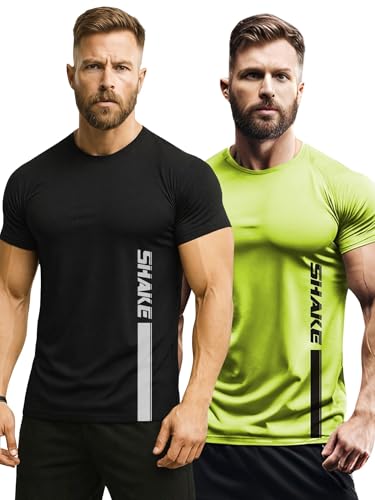 Image of 3Colours RGB Active Fit Men's Sports T-Shirt - Lightweight Quick Dry Polyester Gym & Running Wear-Shake