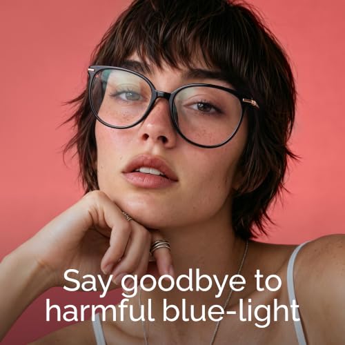 Image of Gaoye Round Blue Light Blocking Glasses | UV400 Protection, Round TR90 Frames, Metal Arms, Matching Soft Case, Black