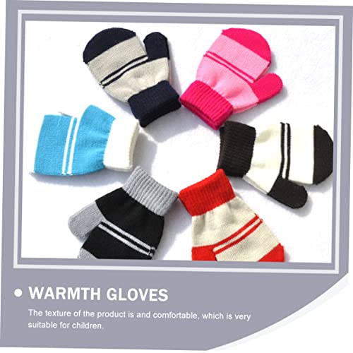 Homoyoyo 5pairs Warm Knitted Boy Girl Gloves for Soft Comfortable Mitts for Boys and Girls Skin-friendly for Ages Accessories for Boys and Girls2