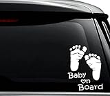 Baby on Board Feet Decal Sticker For Use On Laptop, Helmet, Car, Truck, Motorcycle, Windows, Bumper,...