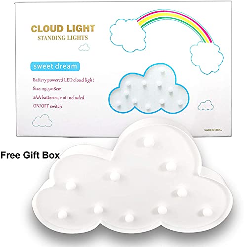 Ausaye 3D Cloud Lamp Decortive Led Sign Night Lights For Kids Adults, Baby Nursery, Birthday Party, Holiday Decorations,Kid's Room Decor Nightlight #TOP2