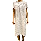 Camicia da notte in 100% cotone manica corta con carrè