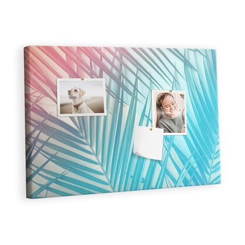 Pinnboard Wandtafel aus Kork inkl. Pinnnadeln | Vielseitige Organisationslösung für Büro, Zuhause, Schule | Planung von Terminen, Aufgaben, Fotos, Ideen 60x40 - metallisch - Tropische Palme Pinnboard Wandtafel aus Kork inkl. Pinnnadeln | Vielseitige Organisationslösung für Büro, Zuhause, Schule | Planung von Terminen, Aufgaben, Fotos, Ideen 60x40 - metallisch - Tropische Palme