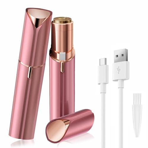 UrbanLuxe Depiladora facial UrbanLuxe para mujer, afeitadora recargable, recortadora indolora para vello facial, labios, vellos y zona del bikini - Rosa
