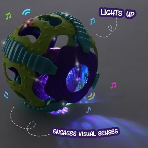 Image of Genie's Toy Bus Activity Musical Ball with Lights & Sounds | Interactive Sensory Toy for Kids| BPA-Free, Soft & Safe Learning Ball for Kids Age 4+ Months