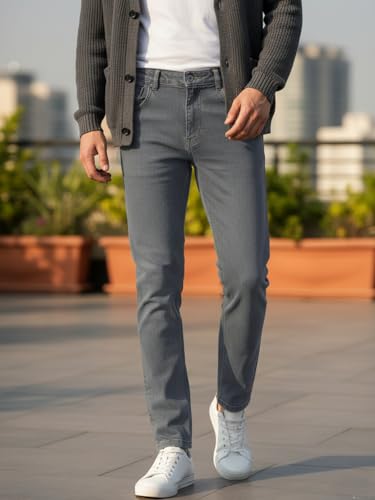 Image of Urbano Fashion Men's Slim Fit Washed Denim Jeans Stretchable