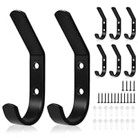 MIVITOOM 8 Pack Wall Hooks for Hanging Coat 10kg, Coat Hooks for Door Wall Mounted - Space Saving Towel Hooks for Hanging Clothes Robes Bags Keys in Bathroom Bedroom Living Room