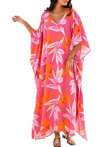 Image of Moss Rose Kaftan Dresses for Women Summer Swimsuit Cover up Caftan Dress