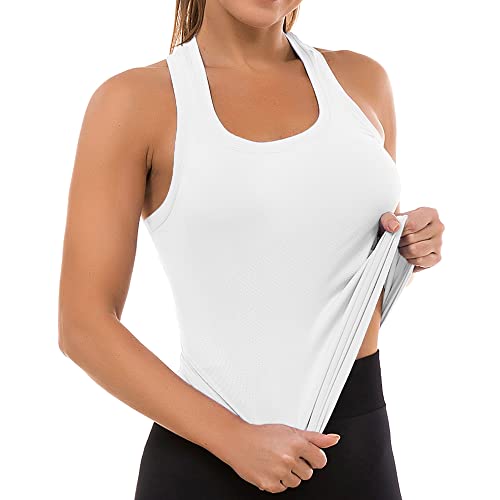 MathCat Workout Tops for Women Seamless Basic Sleeveless Muscle Tank Tops Racerback Athletic Yoga Running Daily Shirts