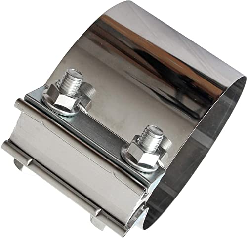 Image of Exhaust Band Clamps 4 Inch Butt Joint Exhaust Pipe Muffler Band Clamp 304 Stainless Steel(4 Pack 4 inch Butt Lap Joint Exhaust Clamp)