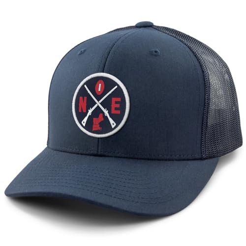 New England Football Emblem Classic Snapback Trucker Hat Navy