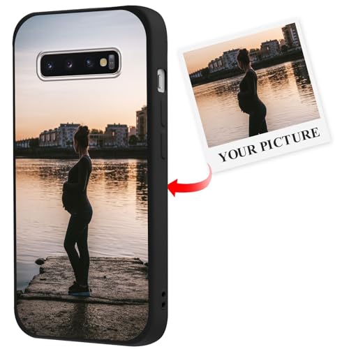 Xylota Funda Personalizada para Samsung Galaxy S10 Plus 6,4'', Personalizable Case con Foto Imagen, Personalizado Carcasa Custom Antigolpes Flexible Protector Cover para Samsung S10 Plus, Negro