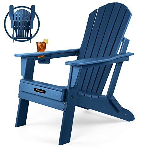 FUNBERRY-Folding-Adirondack-Chair-HDPE-All-Weather-Fire-Pit-Chairs-with-Cup-Holder-for-Outdoor FUNBERRY Folding Adirondack Chair HDPE All Weather Fire Pit Chairs with Cup Holder for Outdoor