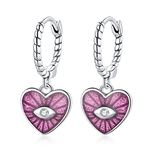 Boucles d'oreilles cœur saphir bleu créoles tendances et bijoux d'oreilles femme