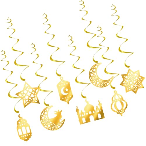 Eid Mubaraks Banners Ramadans Mubaraks Decorations Hanged Swirs Eid Bunting Banners Ramadans Party Swirls