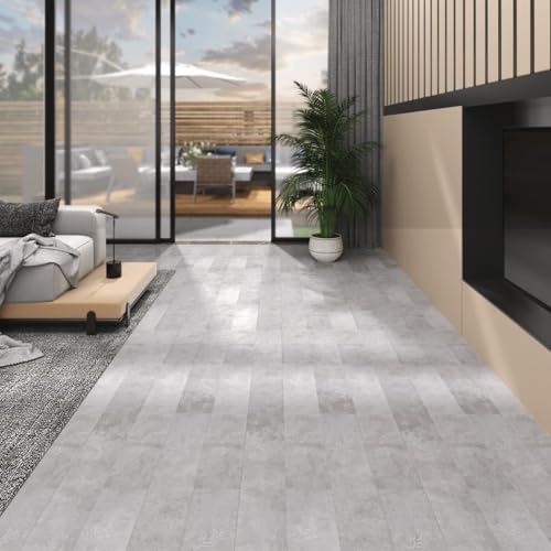 Homgoday Lames de sol autocollantes en PVC gris terre 5,02 m² 2 mm91