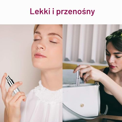 Zingso Przenośna mini butelka na perfumy do wielokrotnego napełniania, 3 szt., rozmiar podróżny, rozpylacz, pusta butelka z rozpylaczem, do użytku na zewnątrz i w podróży, z lejkiem i dyfuzorem perfum